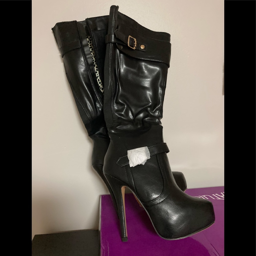 NWB Nature Breeze Platform Stiletto Kneehigh Boots